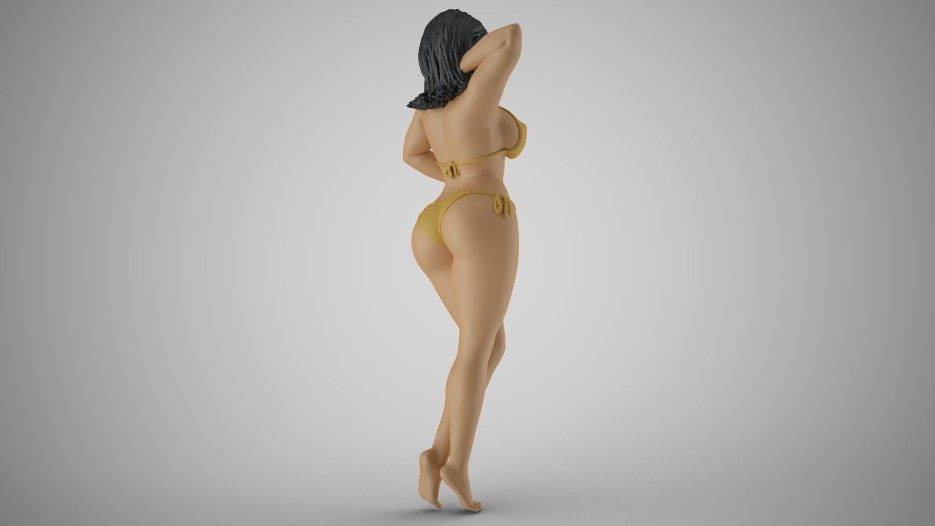 Woman with Hand on Belly 3D print model_12