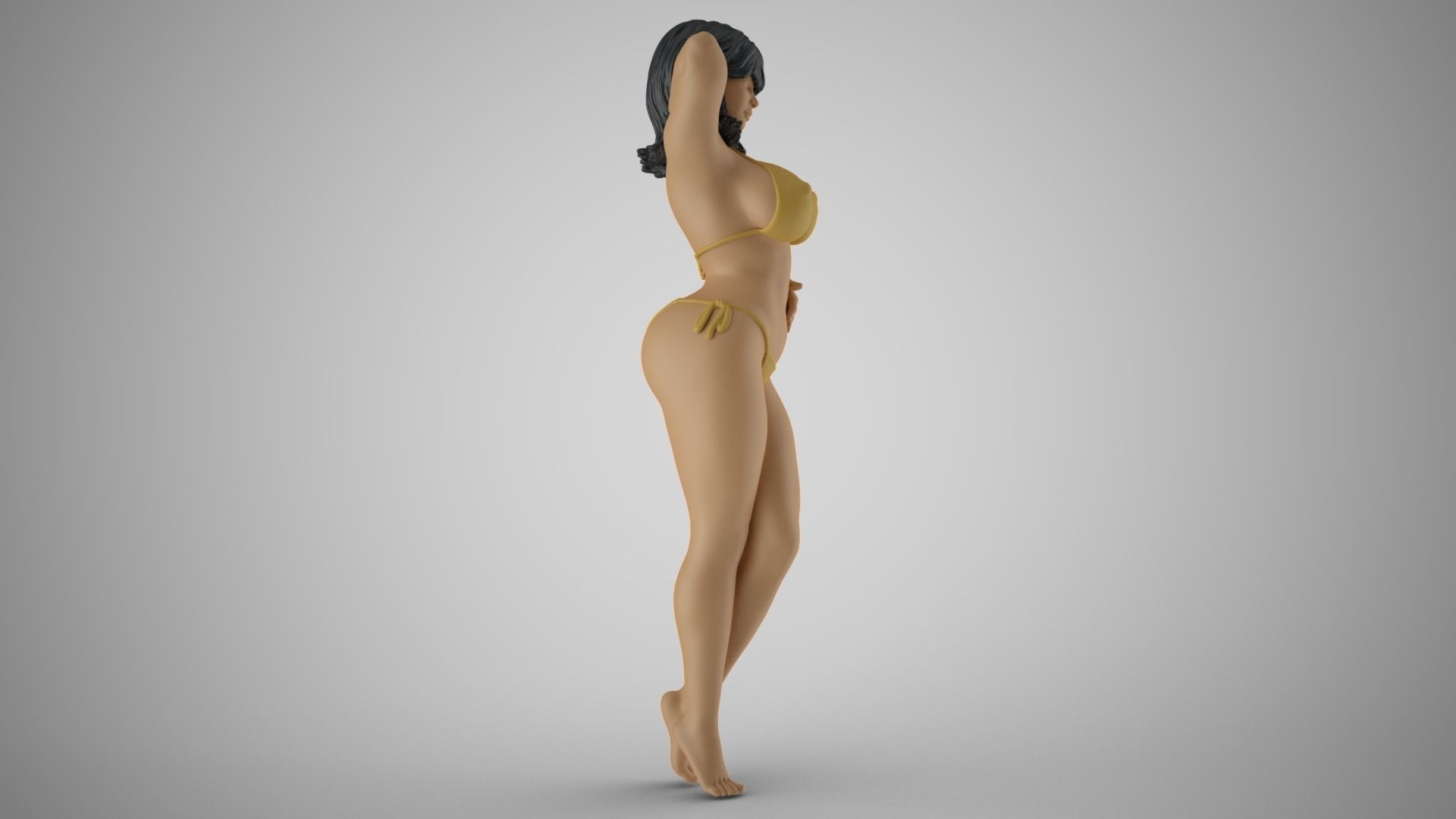 Woman with Hand on Belly 3D print model_5