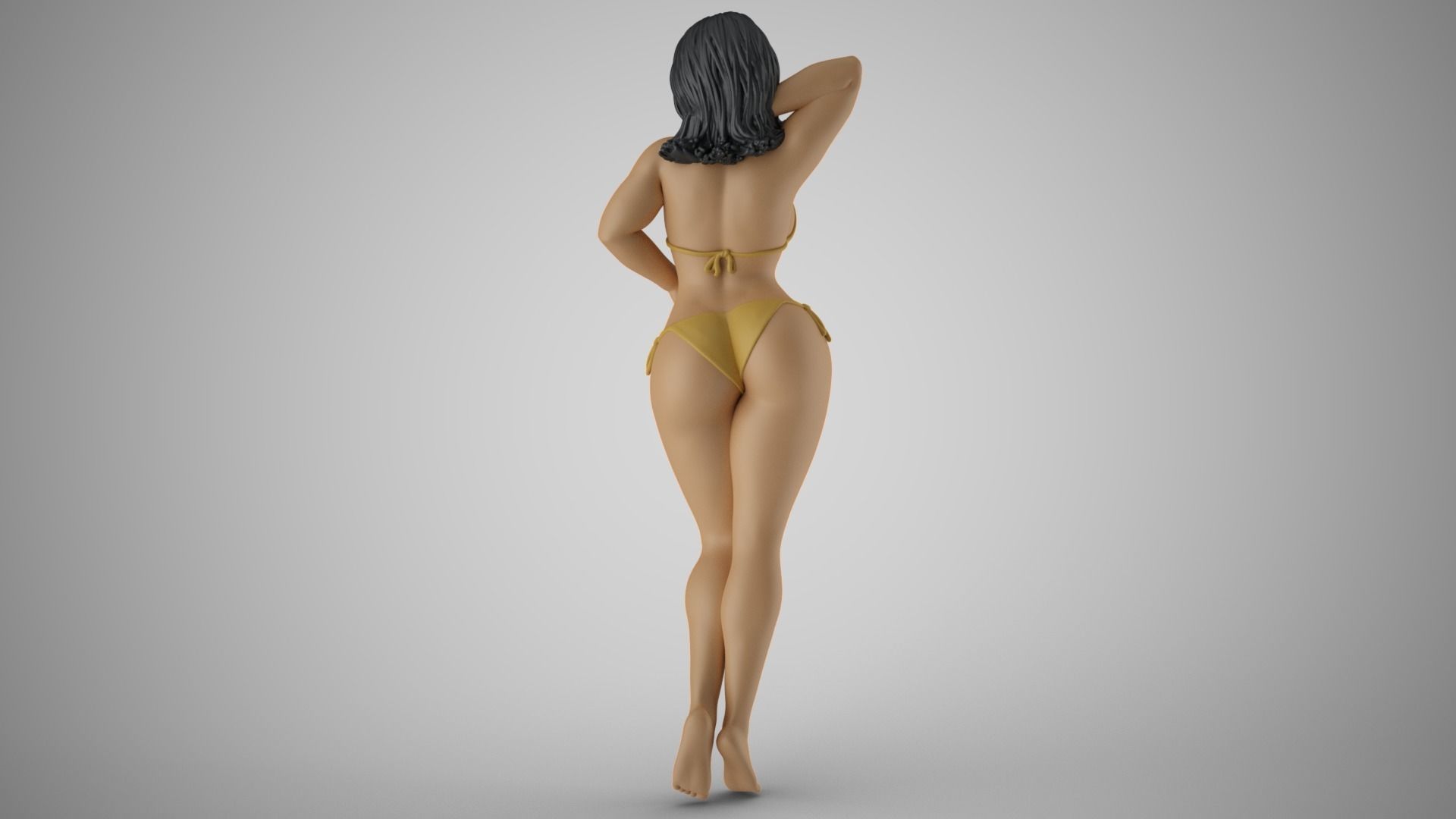 Woman with Hand on Belly 3D print model_7