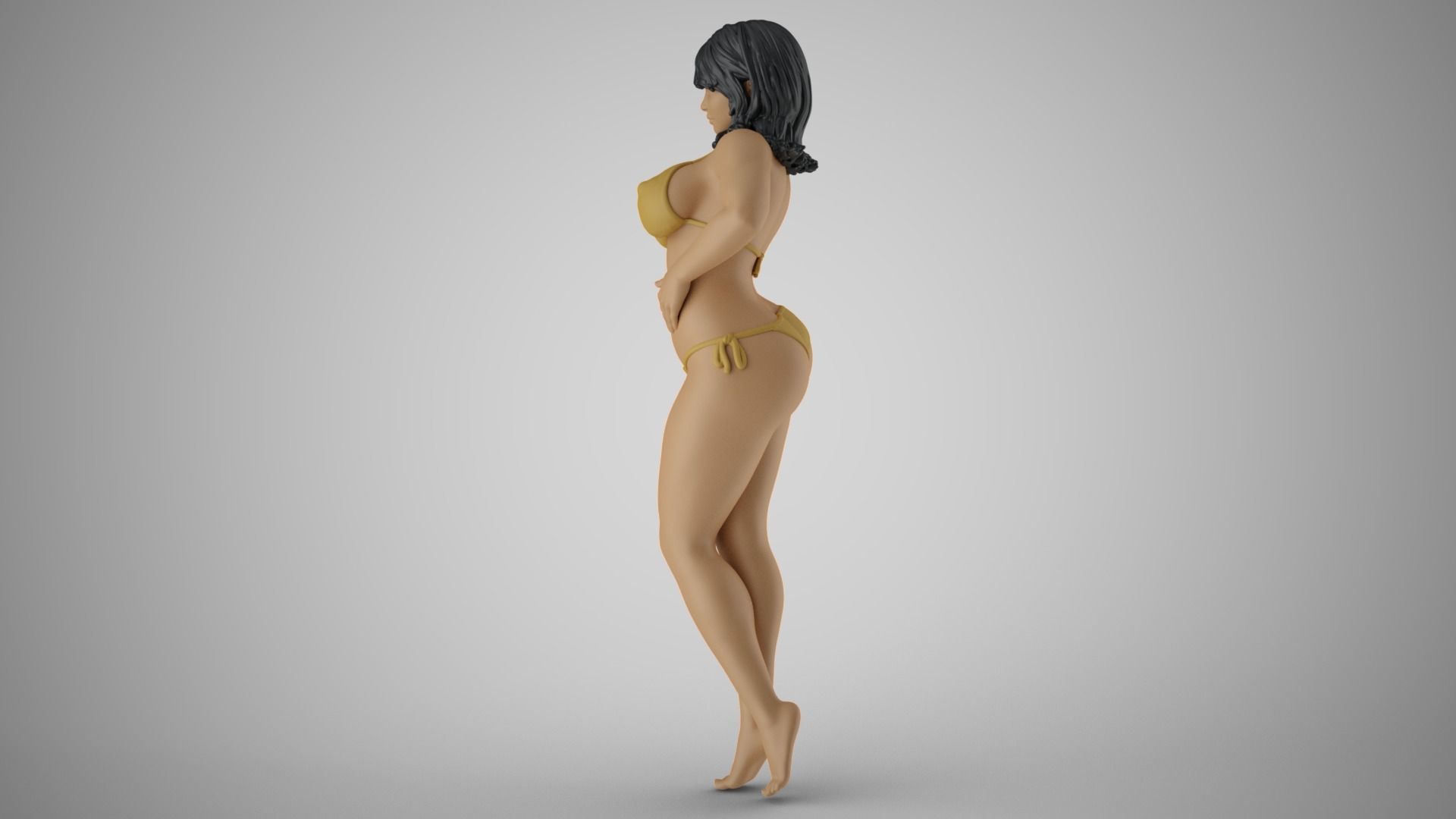 Woman with Hand on Belly 3D print model_9