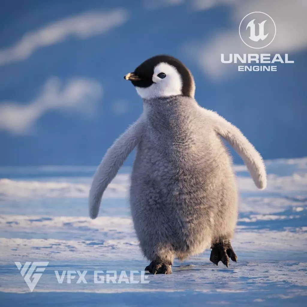 Emperor Penguin Baby  UE Character Asset 3D model_0