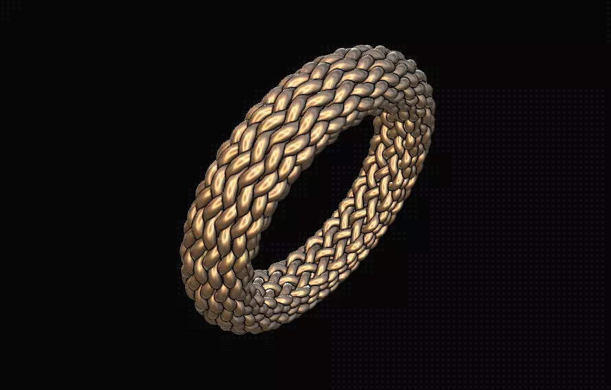 geometric weave ring band US size 6 3D print model