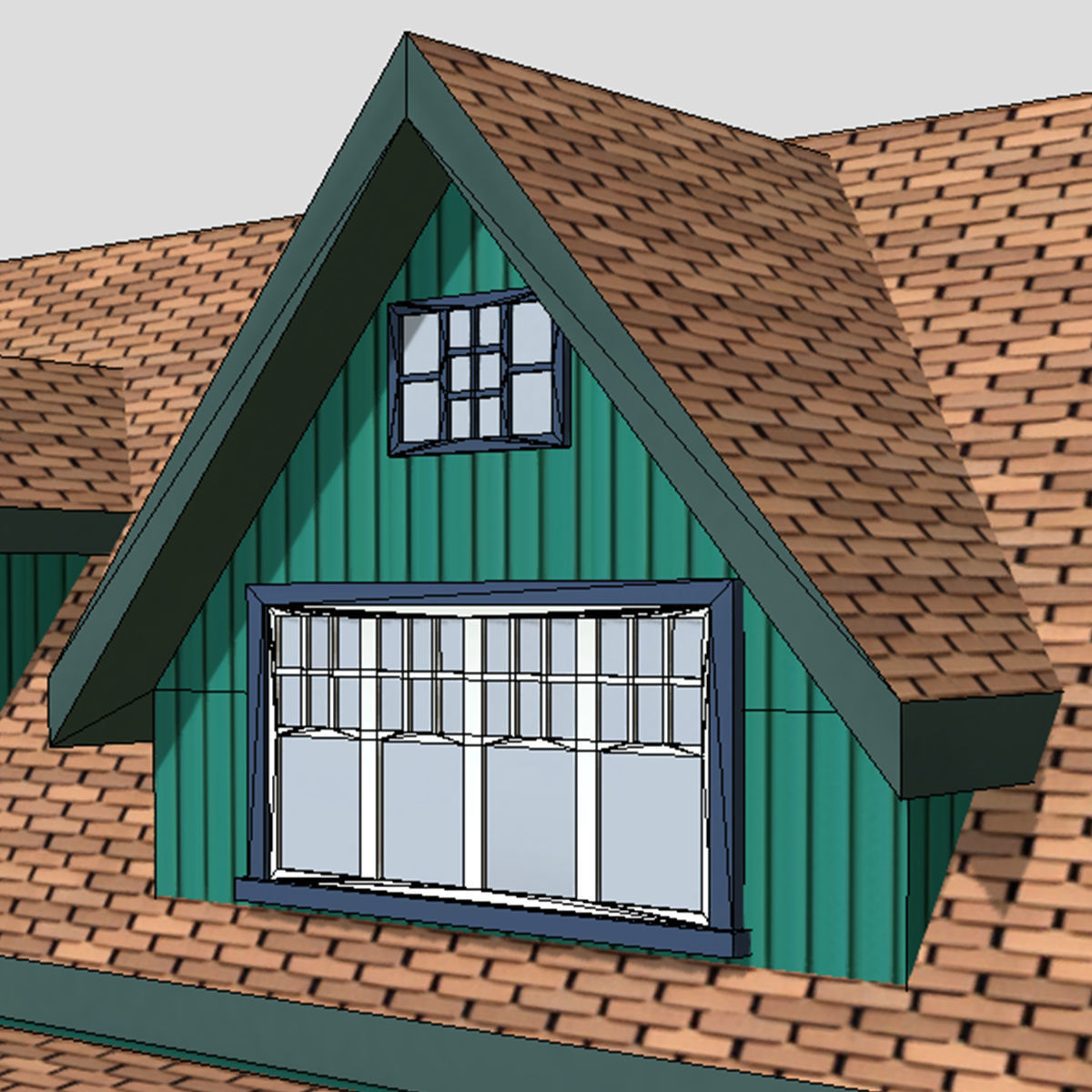 American Style Cottage - Town House Model Low-poly 3D model_7