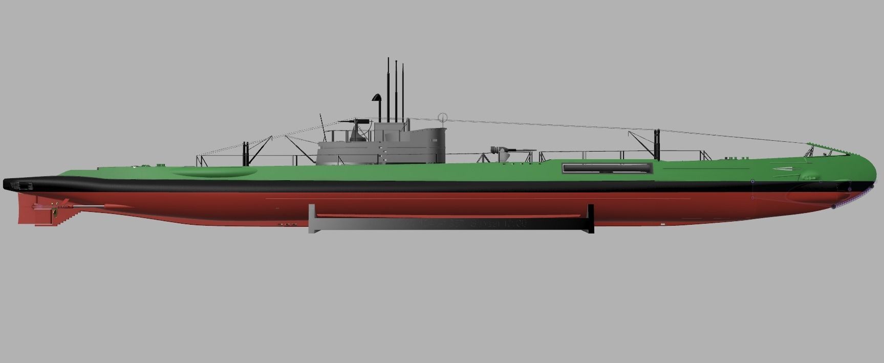 Dutch WW2 submarine O21 1-100 scale for static show 3D print model_5