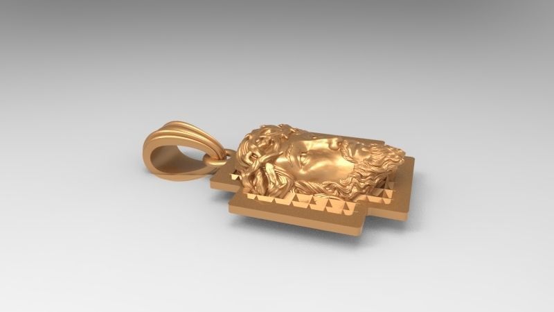 3D Jesus Christ head Face Charm Pendant Necklace Jewelry 3D print model_20