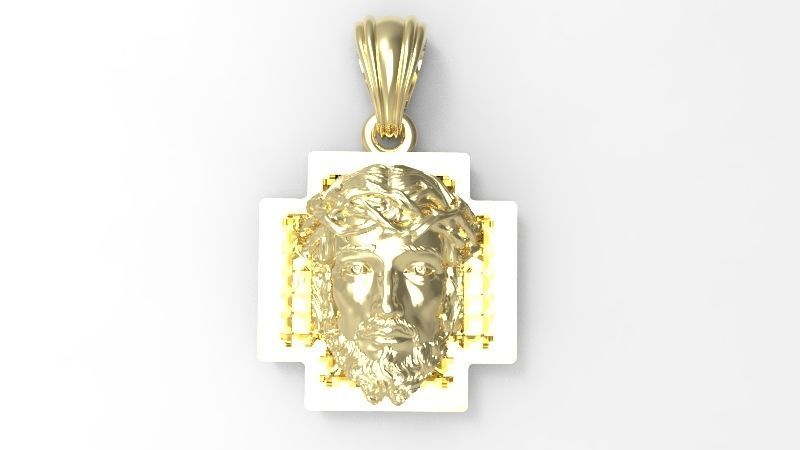 3D Jesus Christ head Face Charm Pendant Necklace Jewelry 3D print model_25
