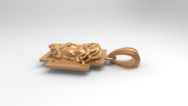 3D Jesus Christ head Face Charm Pendant Necklace Jewelry 3D print model_21