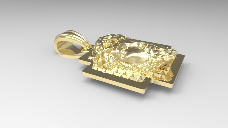 3D Jesus Christ head Face Charm Pendant Necklace Jewelry 3D print model_10