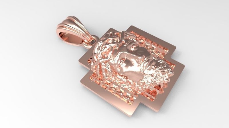 3D Jesus Christ head Face Charm Pendant Necklace Jewelry 3D print model_11