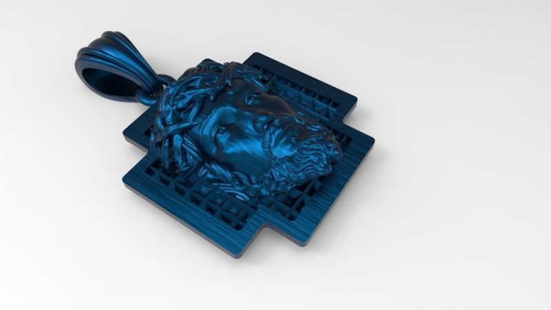 3D Jesus Christ head Face Charm Pendant Necklace Jewelry 3D print model_1