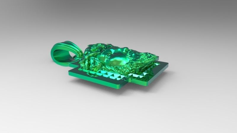 3D Jesus Christ head Face Charm Pendant Necklace Jewelry 3D print model_6