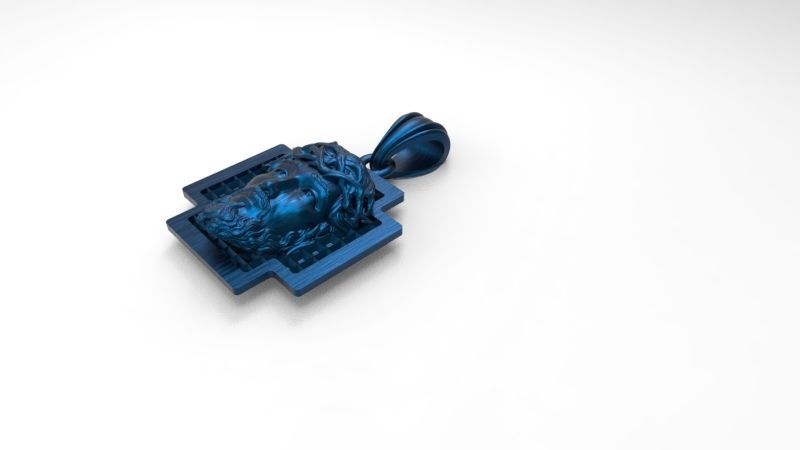 3D Jesus Christ head Face Charm Pendant Necklace Jewelry 3D print model_4