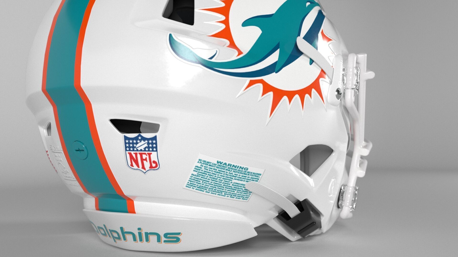 MIAMI DOLPHINS Helmet Football AFC EAST PBR updated 2025 3D model_2