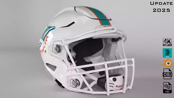 MIAMI DOLPHINS Helmet Football AFC EAST PBR updated 2025 3D model