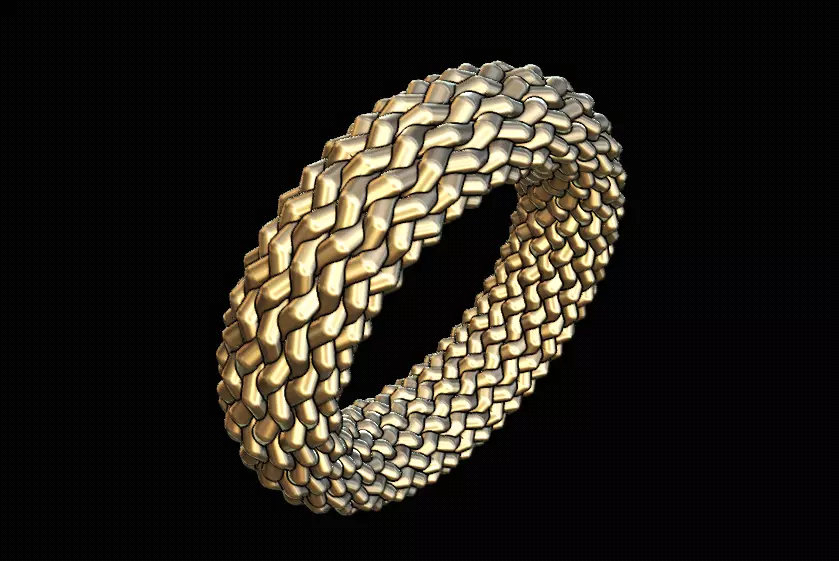 heavy geometric weave ring US size 6 3D print model