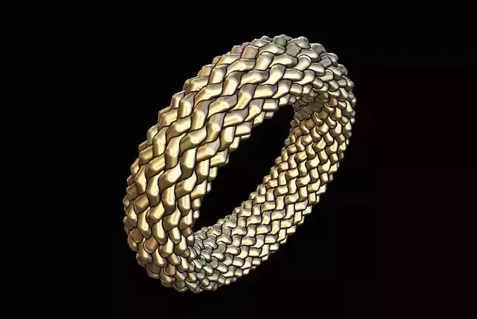heavy geometric weave ring US size 6
