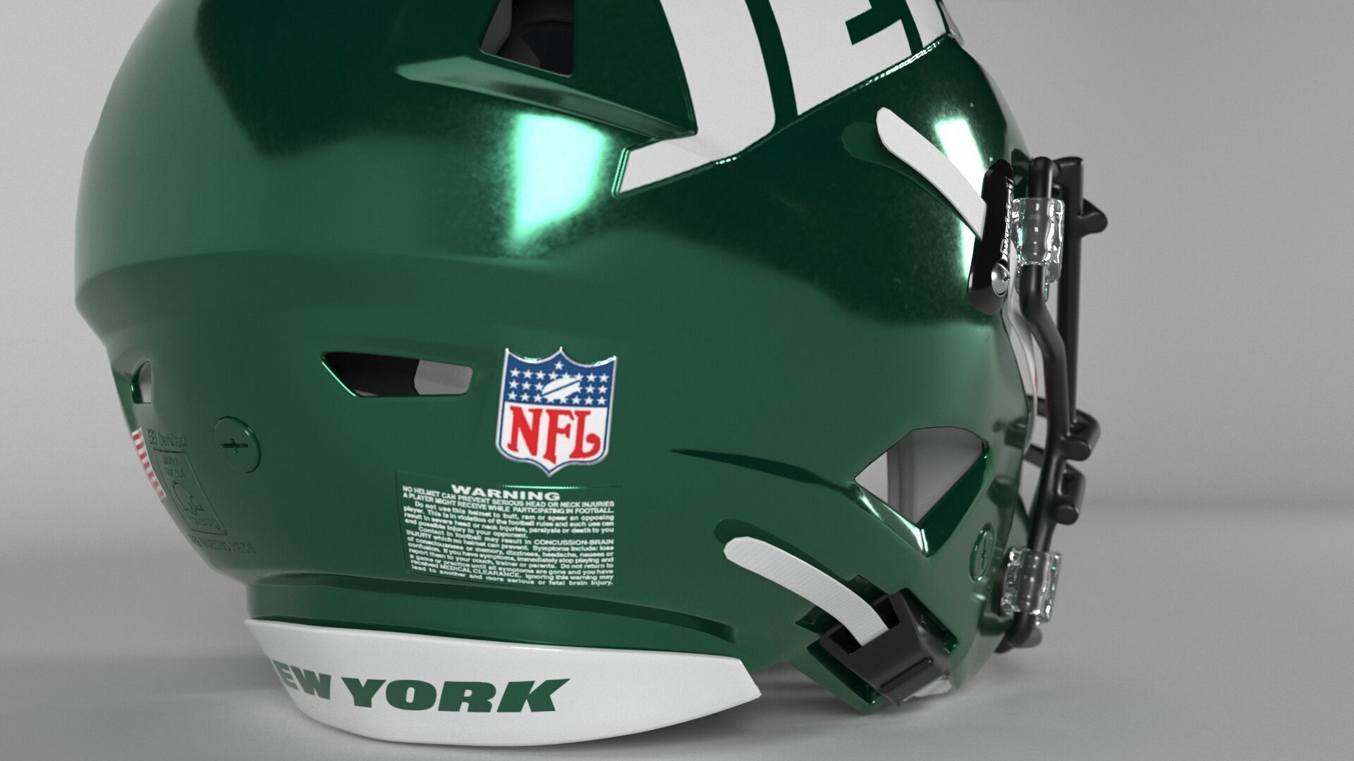 NEW YORK JETS Helmet Football AFC EAST PBR updated 2025 3D model_4