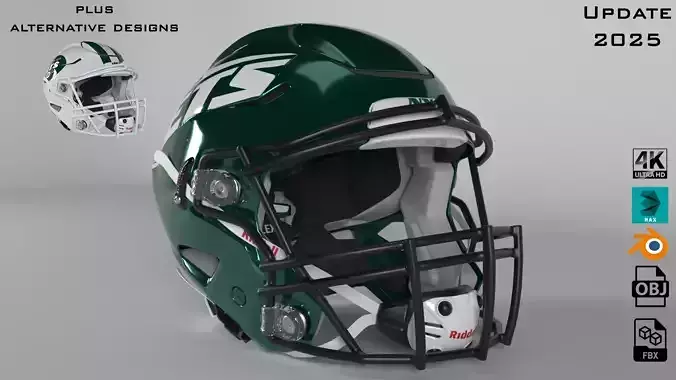 NEW YORK JETS Helmet Football AFC EAST PBR updated 2025 3D model