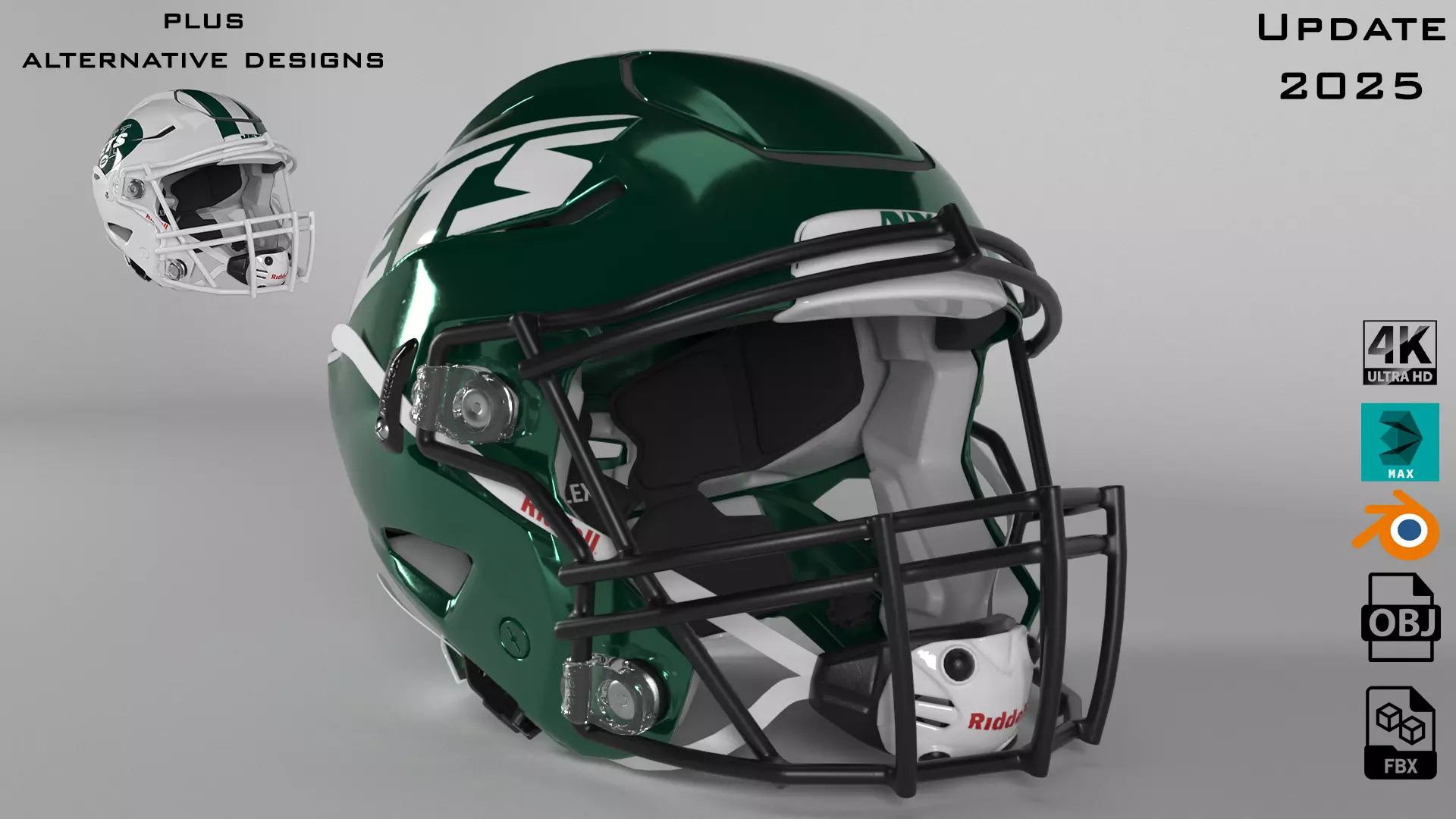 NEW YORK JETS Helmet Football AFC EAST PBR updated 2025 3D model_0
