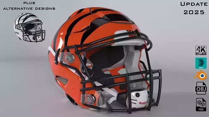 CINCINNATI BENGALS Helmet Football AFC NORTH PBR updated 2025 3D model