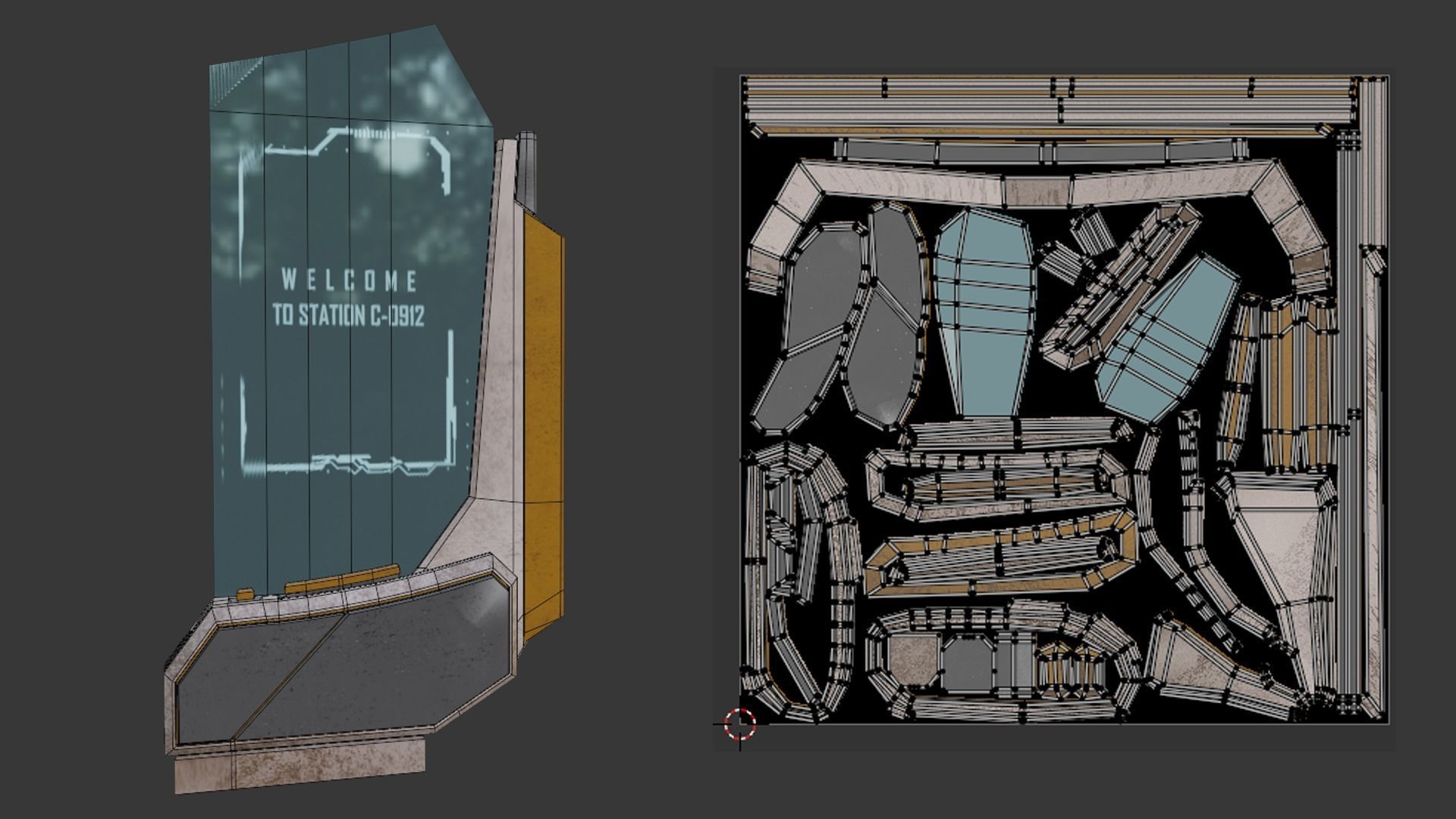 Sci-Fi Stations City Set Low-poly 3D model_22