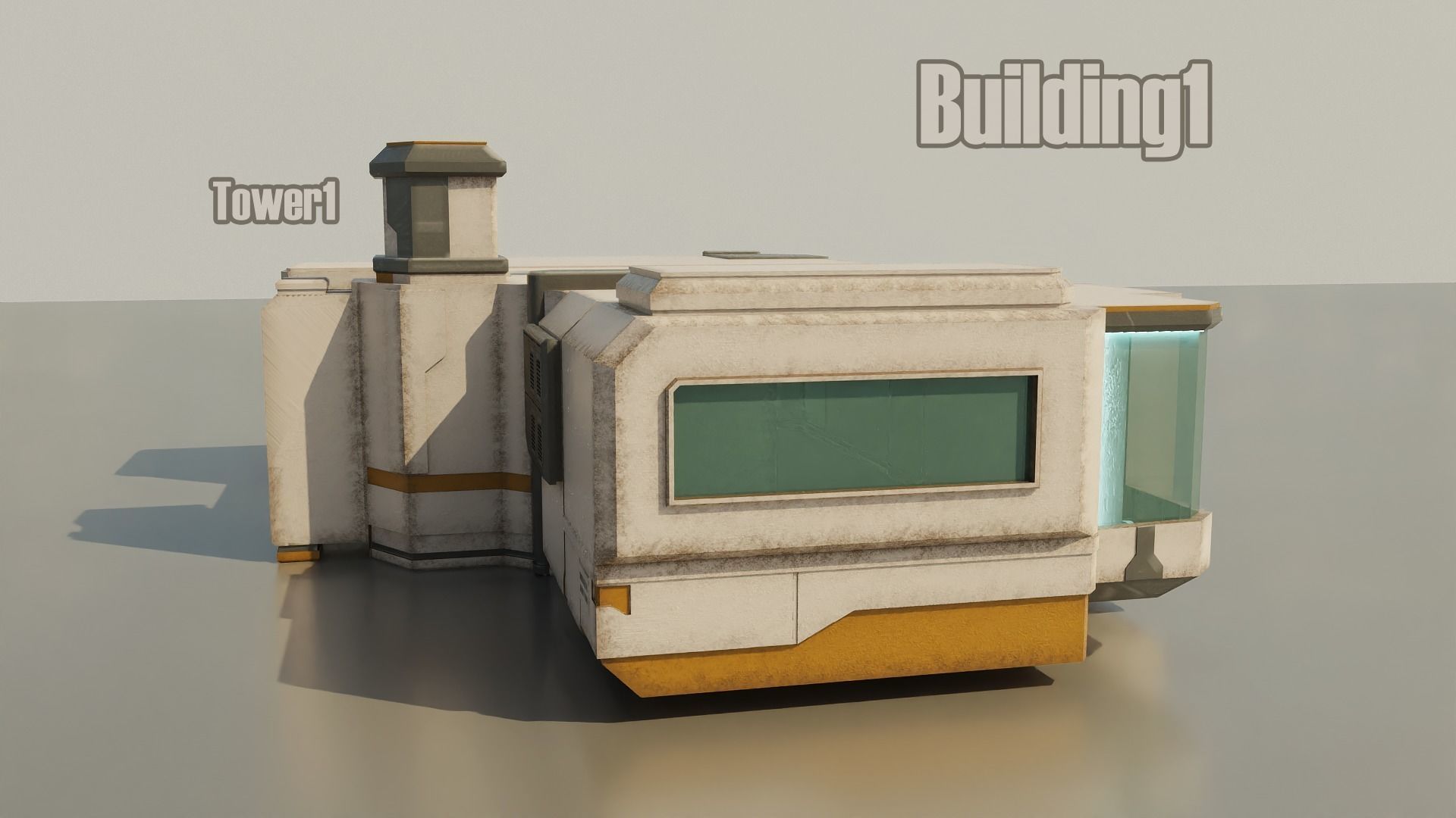 Sci-Fi Stations City Set Low-poly 3D model_8