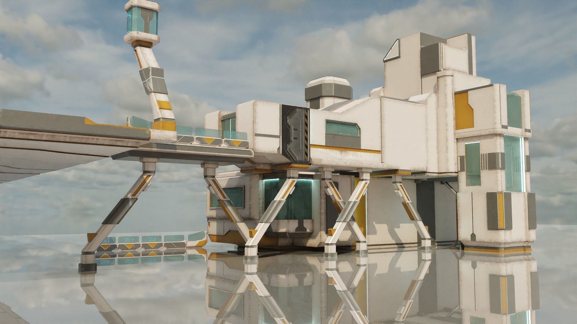 Sci-Fi Stations City Set Low-poly 3D model_4