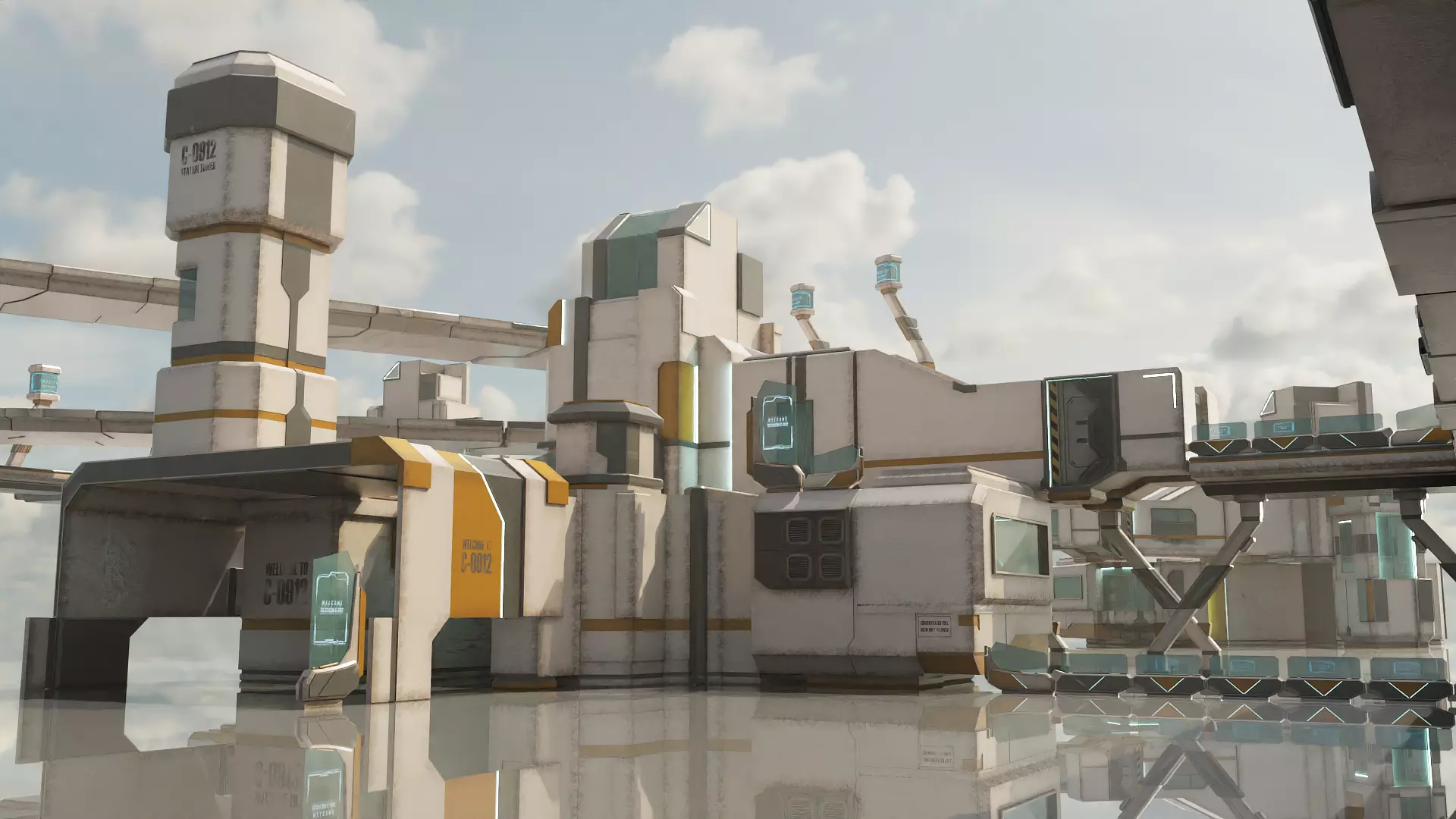 Sci-Fi Stations City Set Low-poly 3D model_0