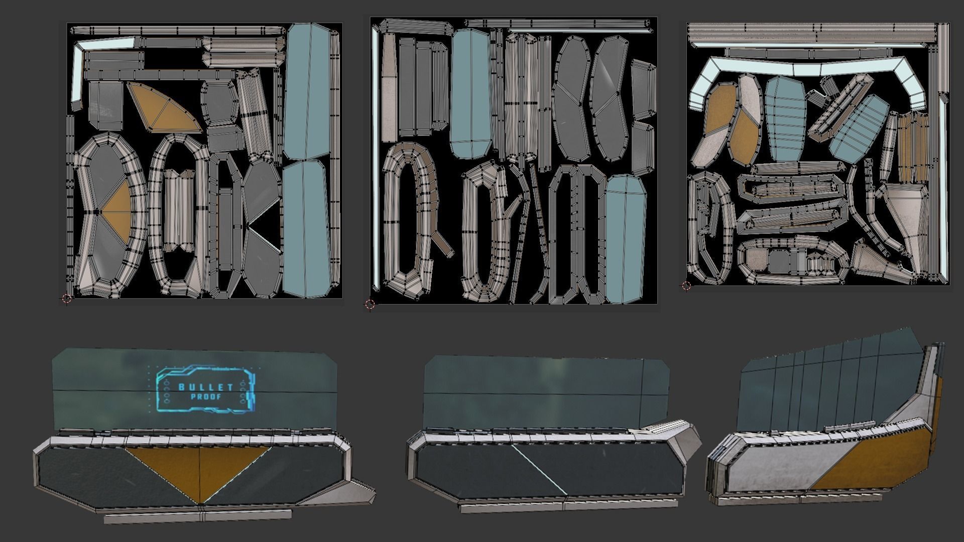 Sci-Fi Stations City Set Low-poly 3D model_17