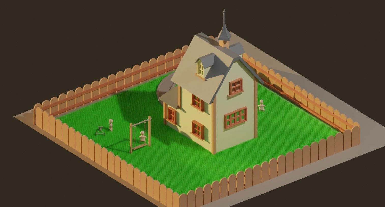 Disney house 6 Low-poly 3D model_3