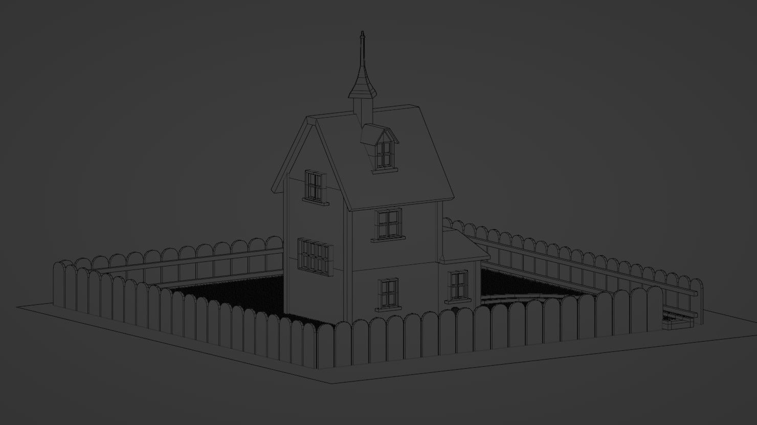 Disney house 6 Low-poly 3D model_12