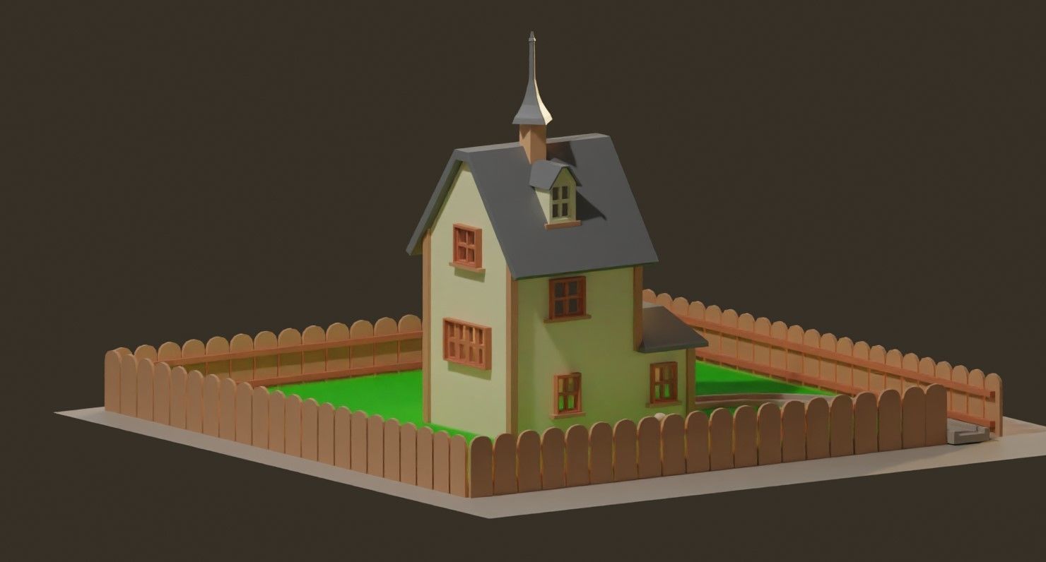 Disney house 6 Low-poly 3D model_5