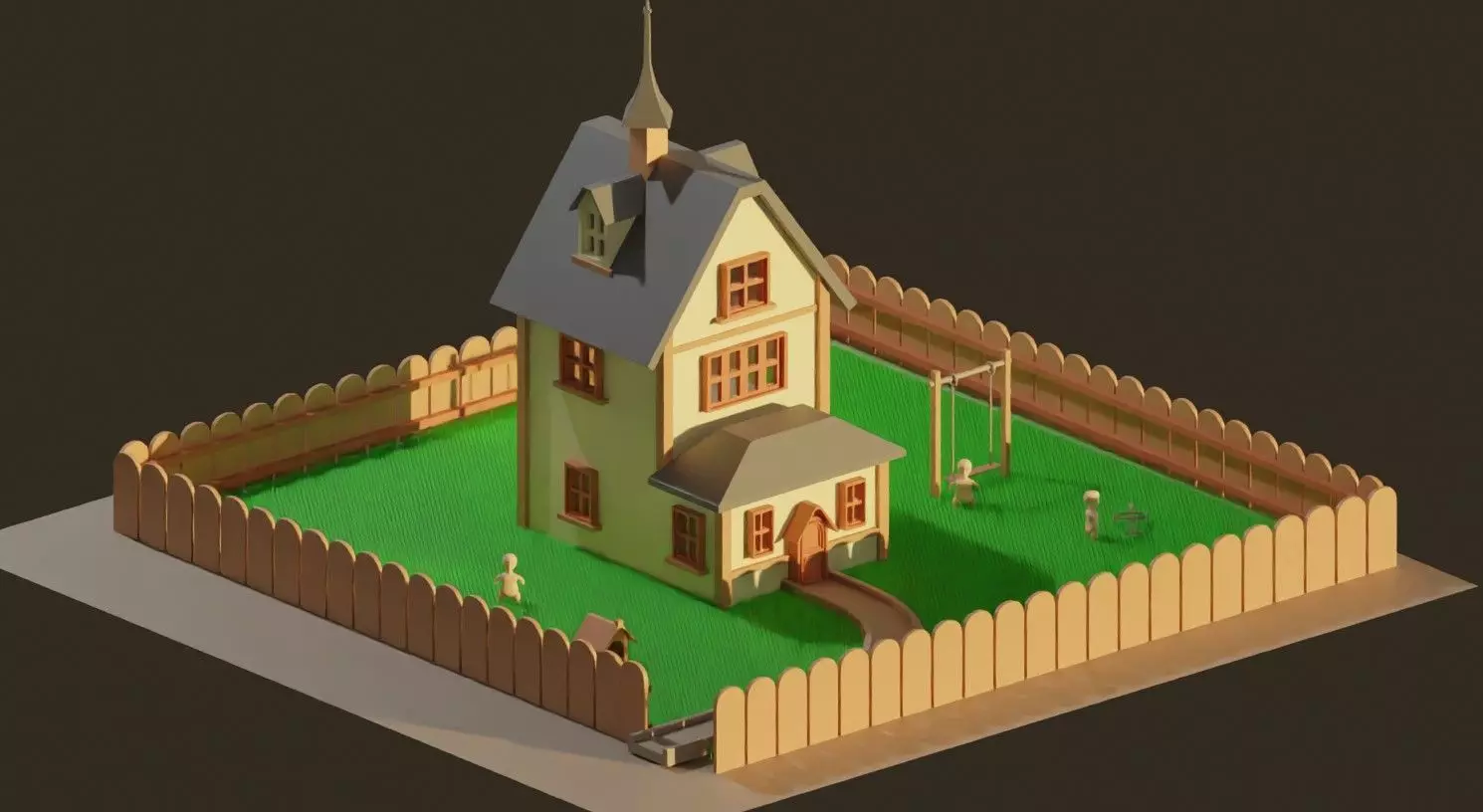 Disney house 6 Low-poly 3D model_0