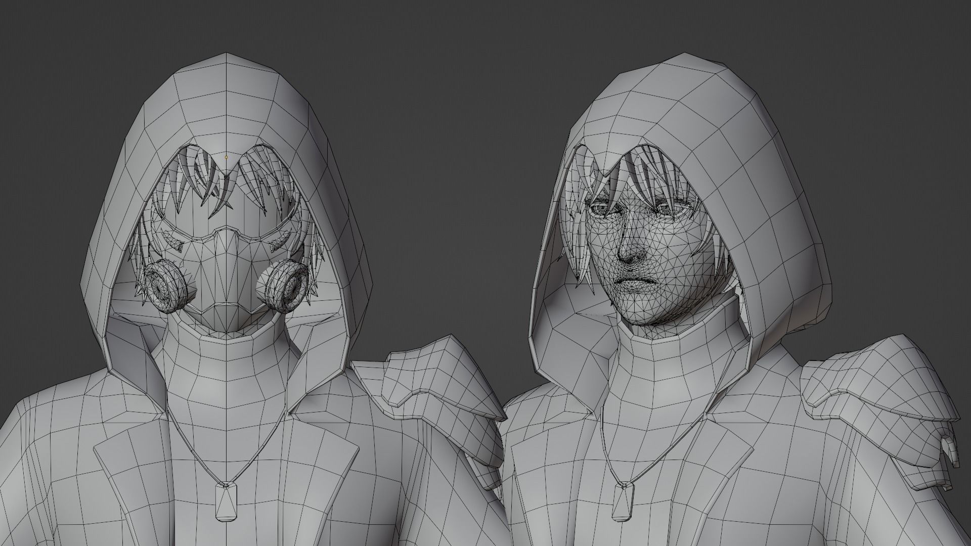 Fantasy Cyber Assassins Low-poly 3D model_12