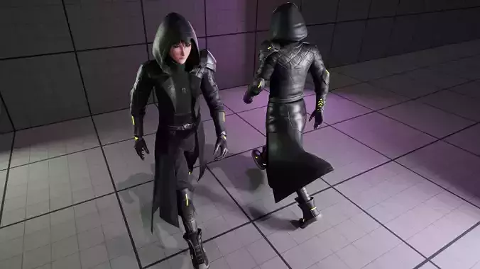 Fantasy Cyber Assassins Low-poly 3D model