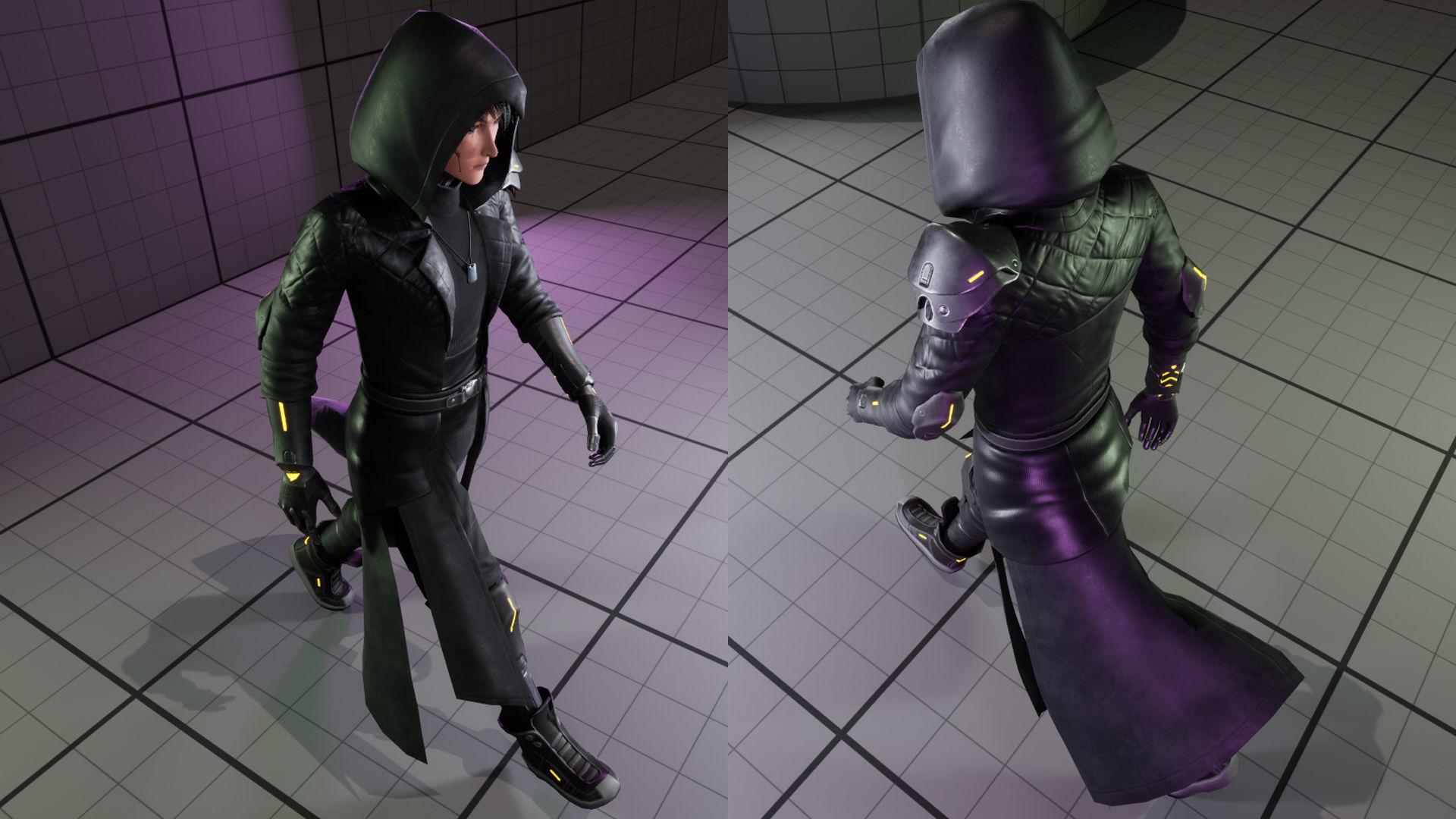 Fantasy Cyber Assassins Low-poly 3D model_2