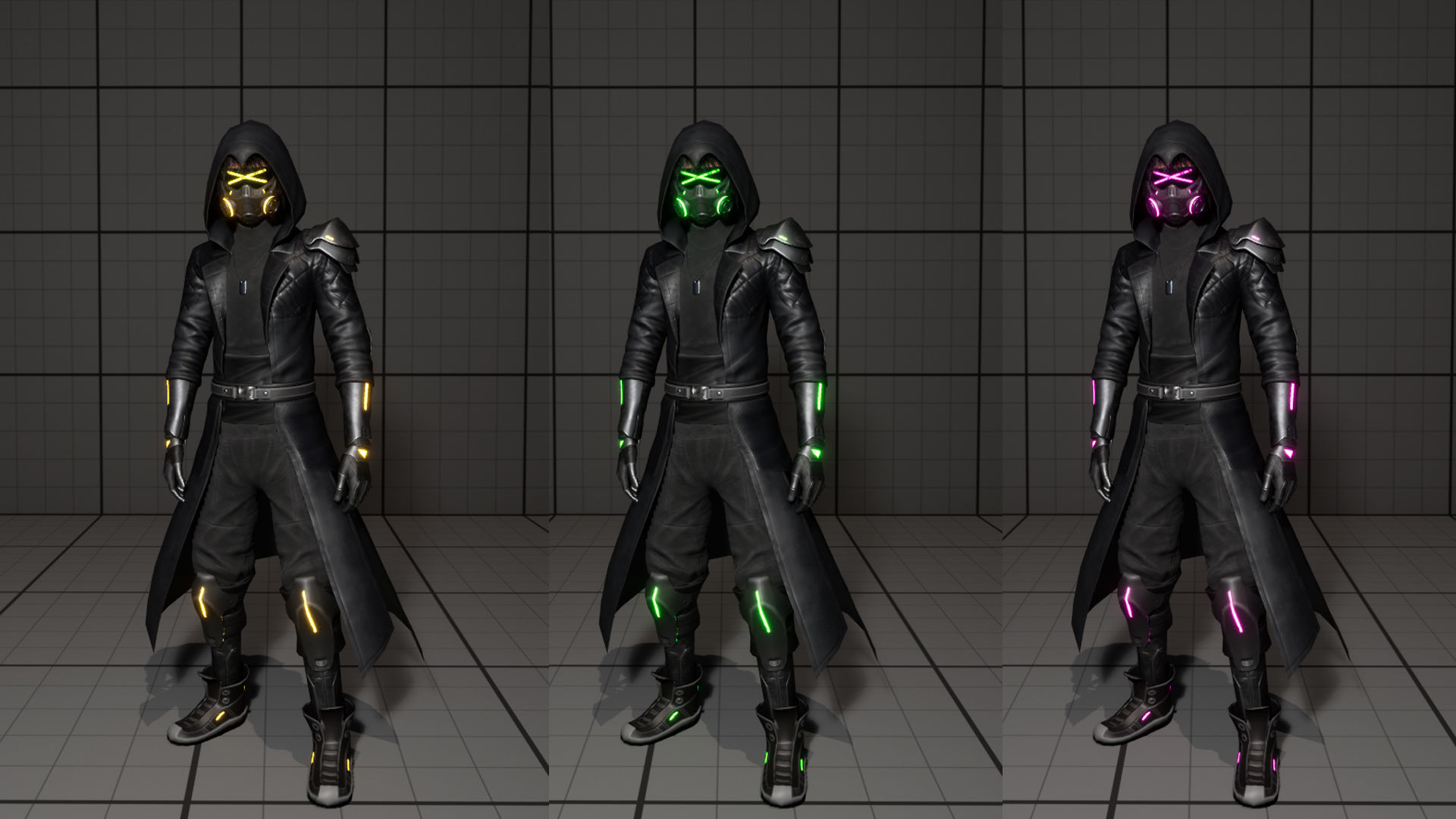 Fantasy Cyber Assassins Low-poly 3D model_6