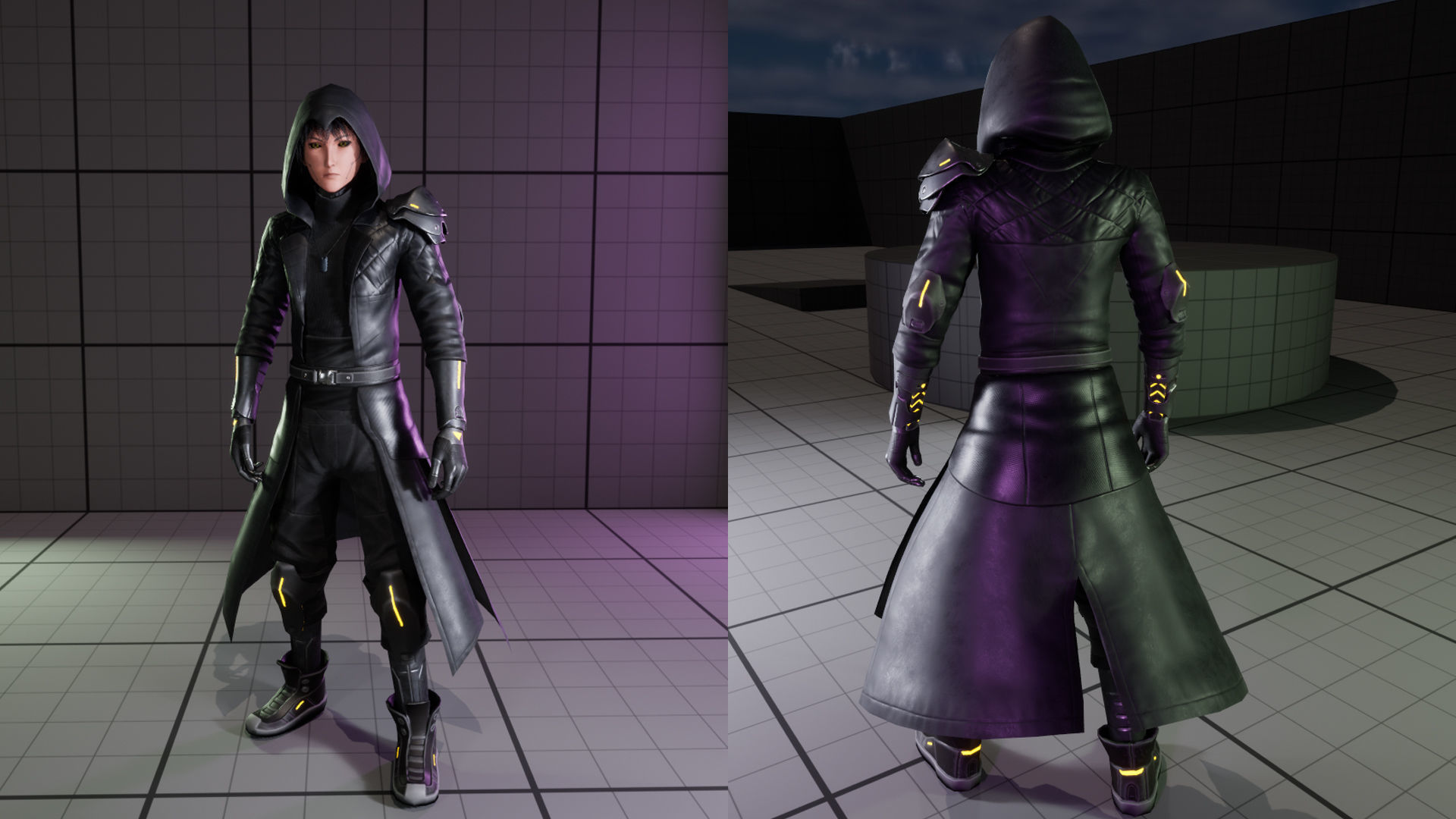Fantasy Cyber Assassins Low-poly 3D model_3