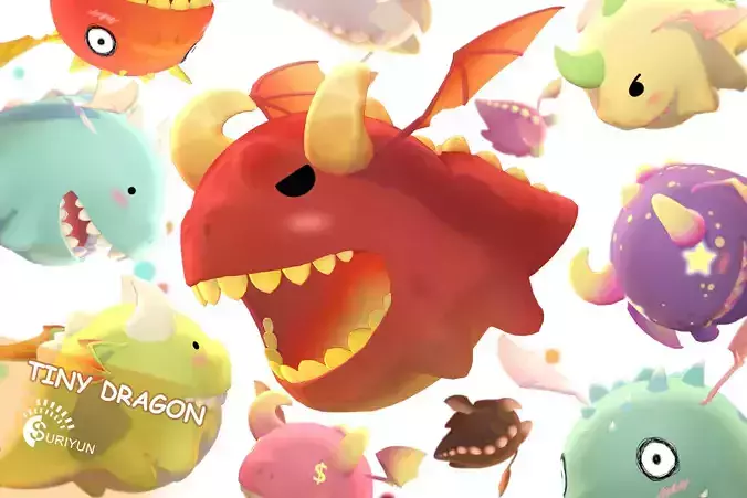 Tiny Dragon Low-poly 3D model