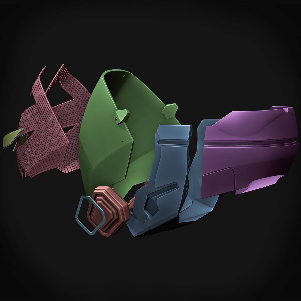 3d Files- Miles Prowler Mask and Collar 3D model_6