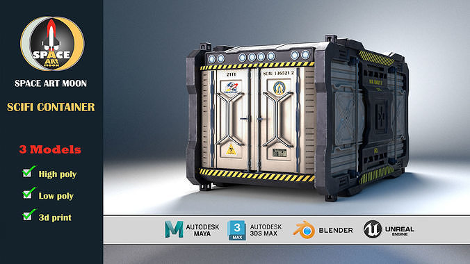 Container 03A Low-poly 3D model