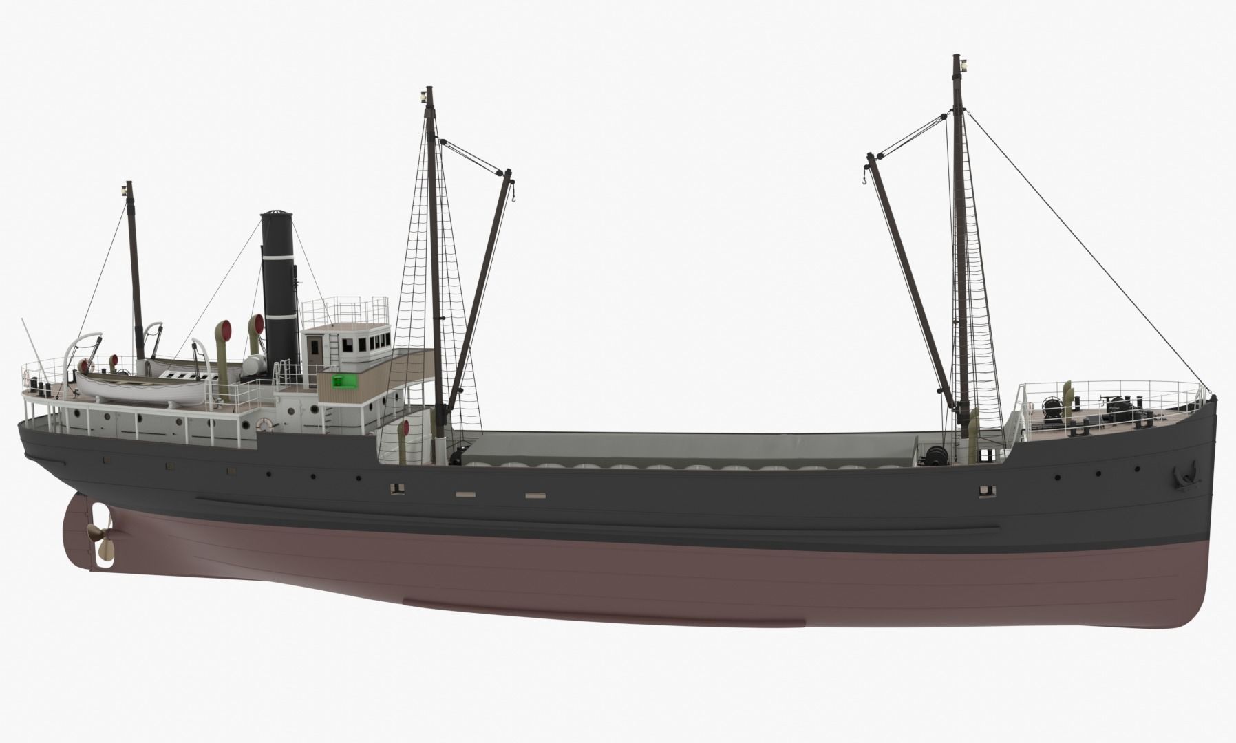 Steam ship 3D model_3