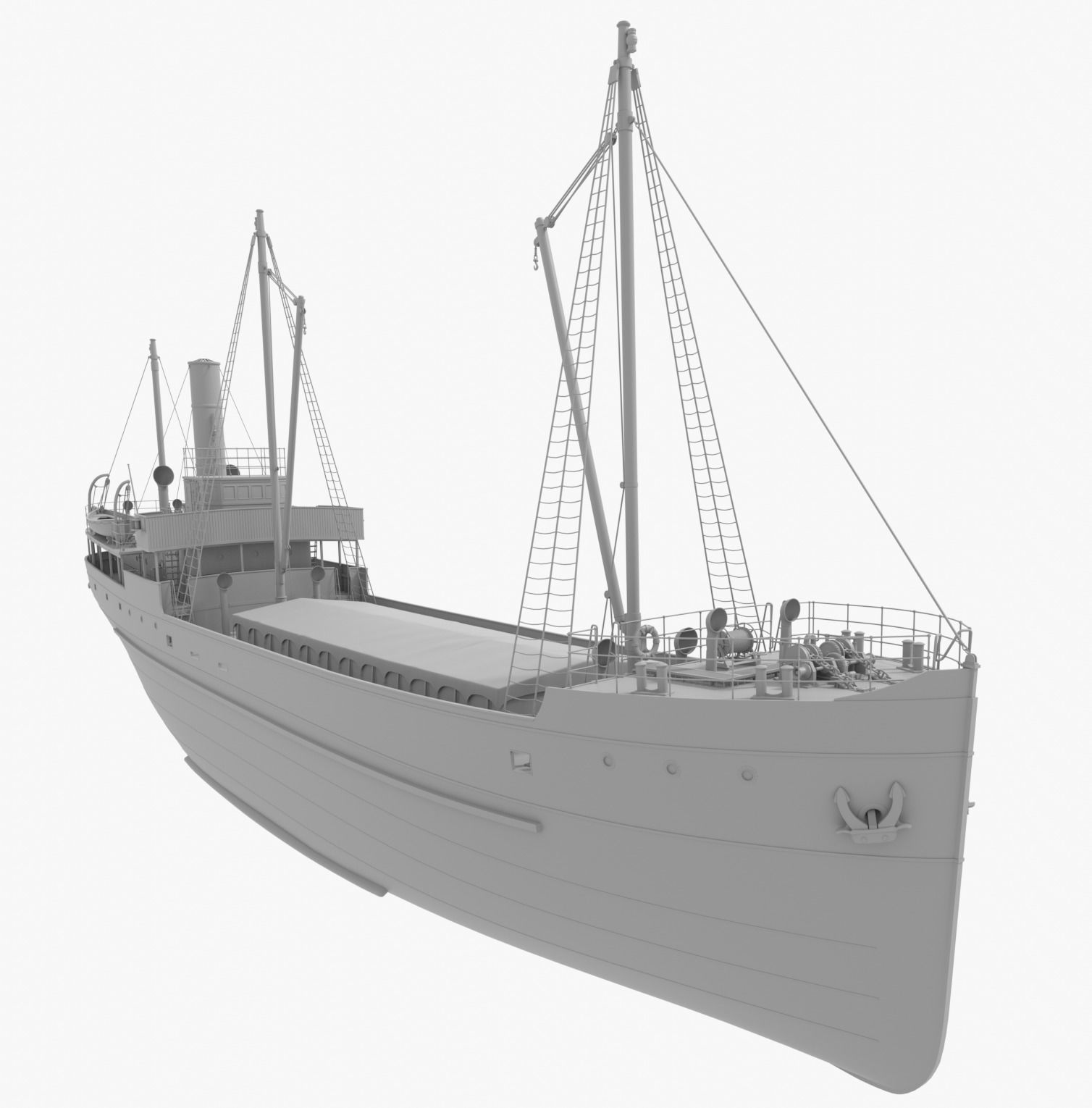 Steam ship 3D model_9