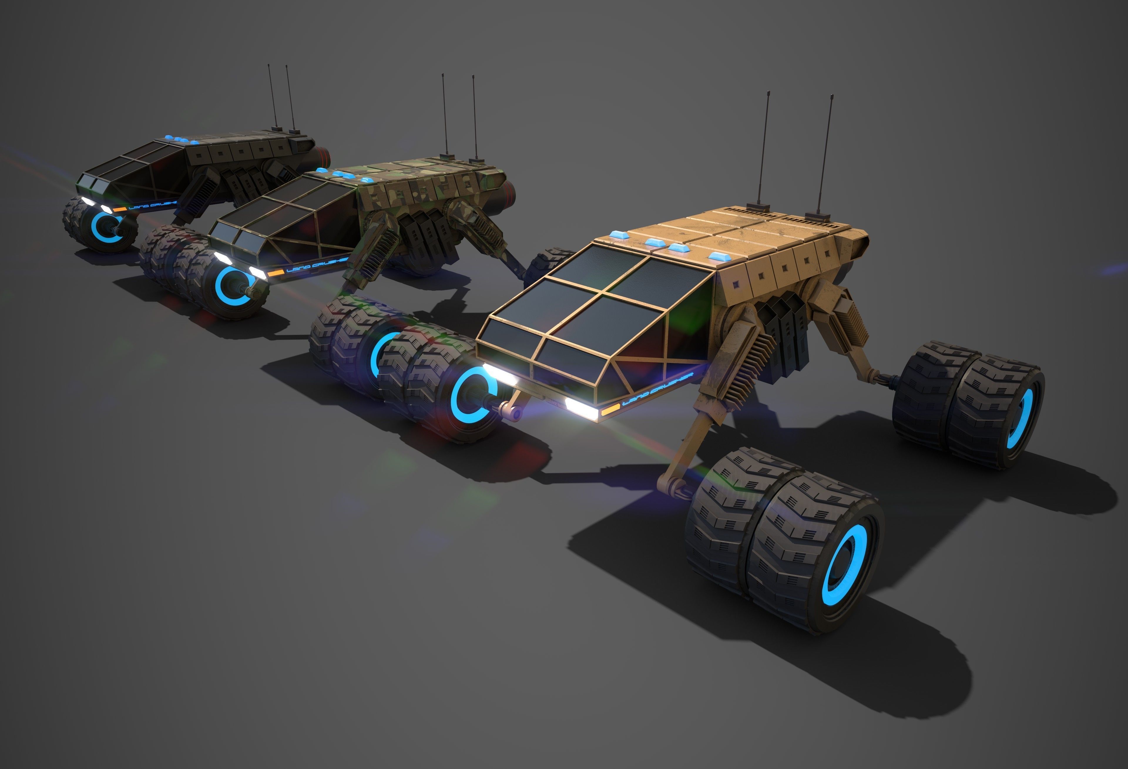 Rover One Low-poly 3D model_3