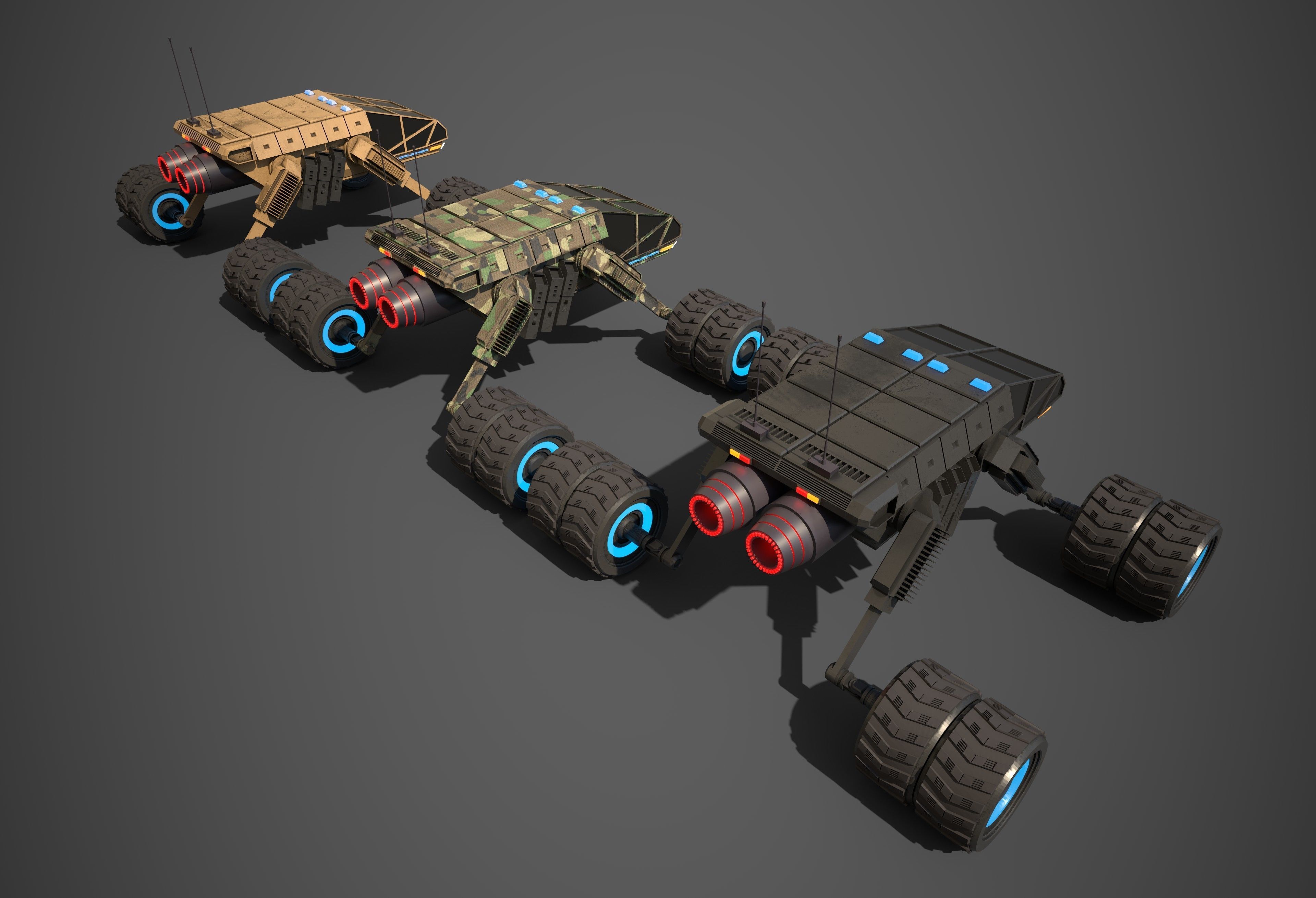 Rover One Low-poly 3D model_9