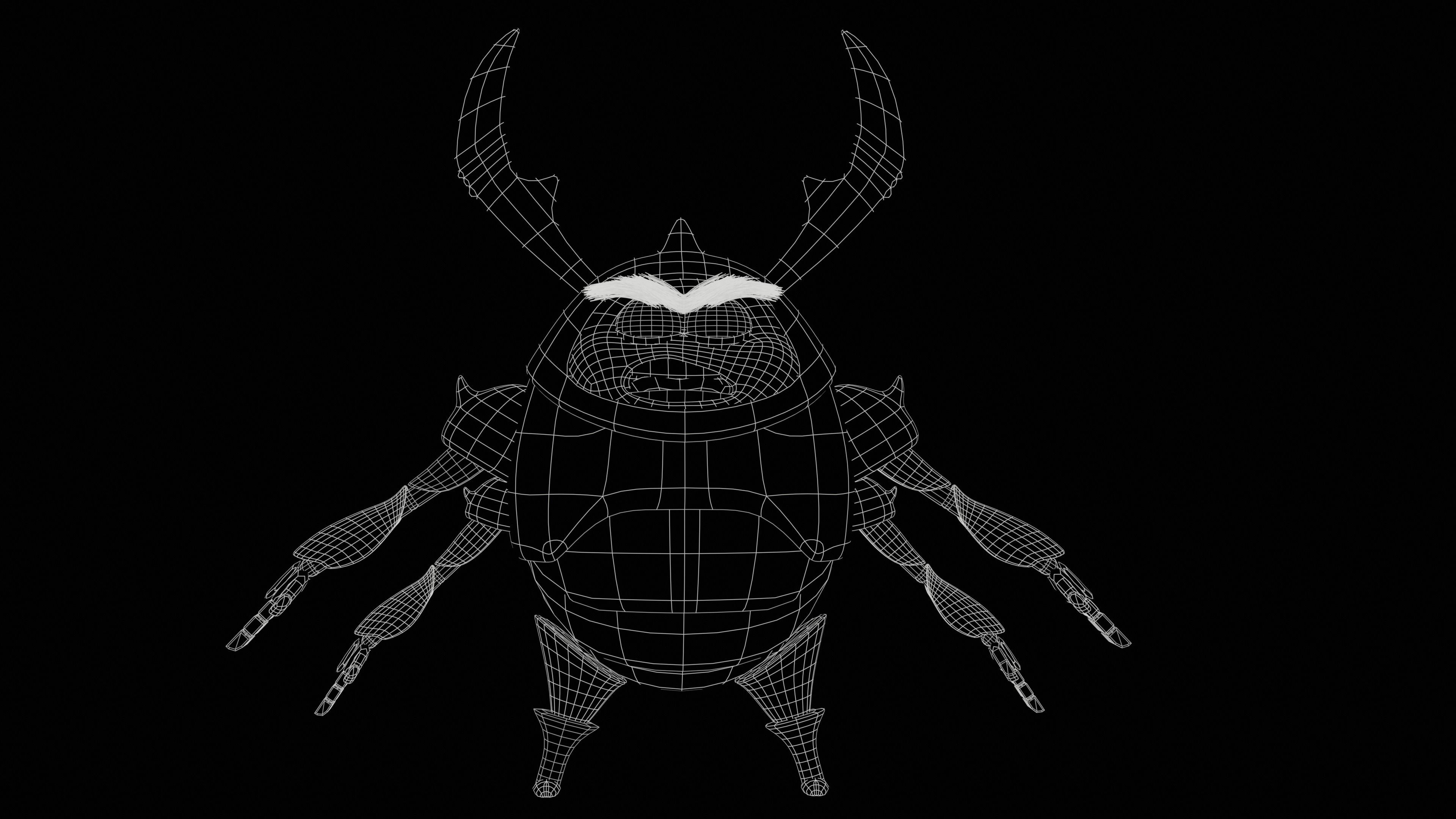 The Bug Warrior Low-poly 3D model_4
