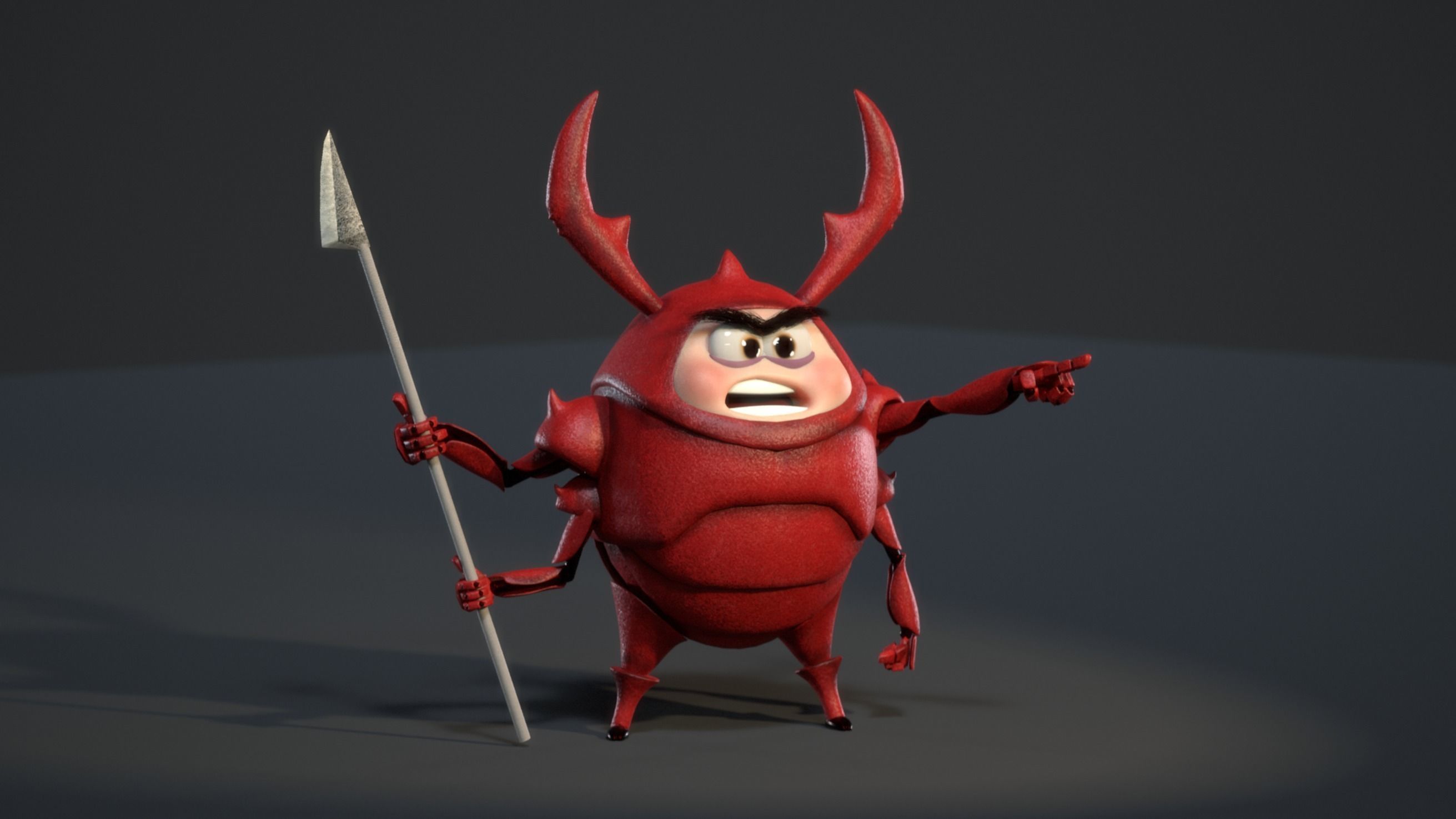 The Bug Warrior Low-poly 3D model_3