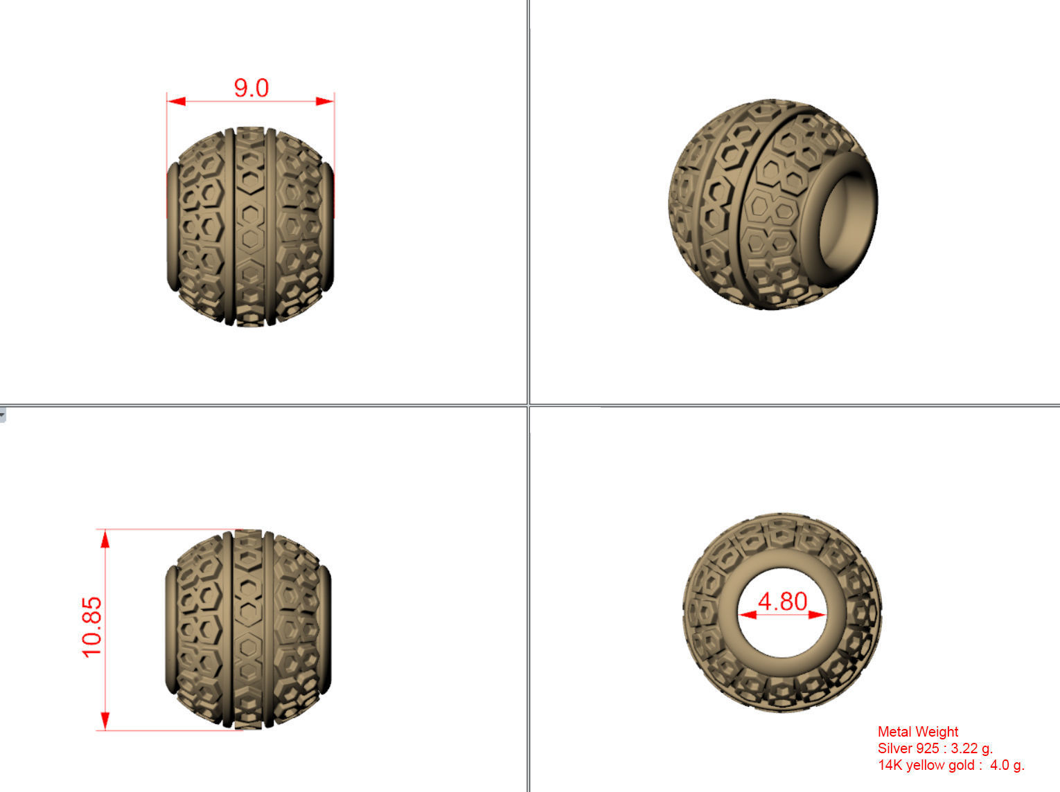 Bali bead charm-8 3D print model_1