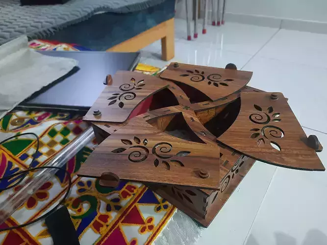 Artisan-Crafted Wooden Box for Dried Fruit Delights 3D print model