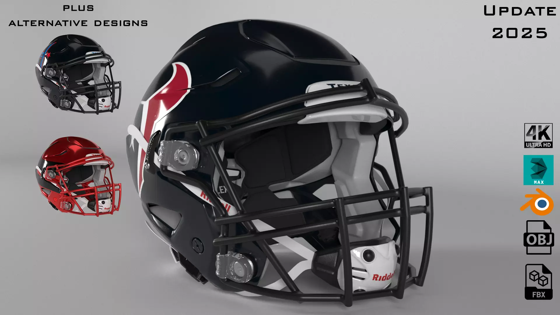 HOUSTON TEXANS Helmet Football AFC SOUTH PBR updated 2025 3D model_0